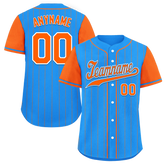 Custom Blue Orange Stripe Fashion Personalized Authentic Baseball Jersey BSBJ01-D017211